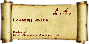 Lovassy Anita névjegykártya