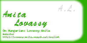 anita lovassy business card